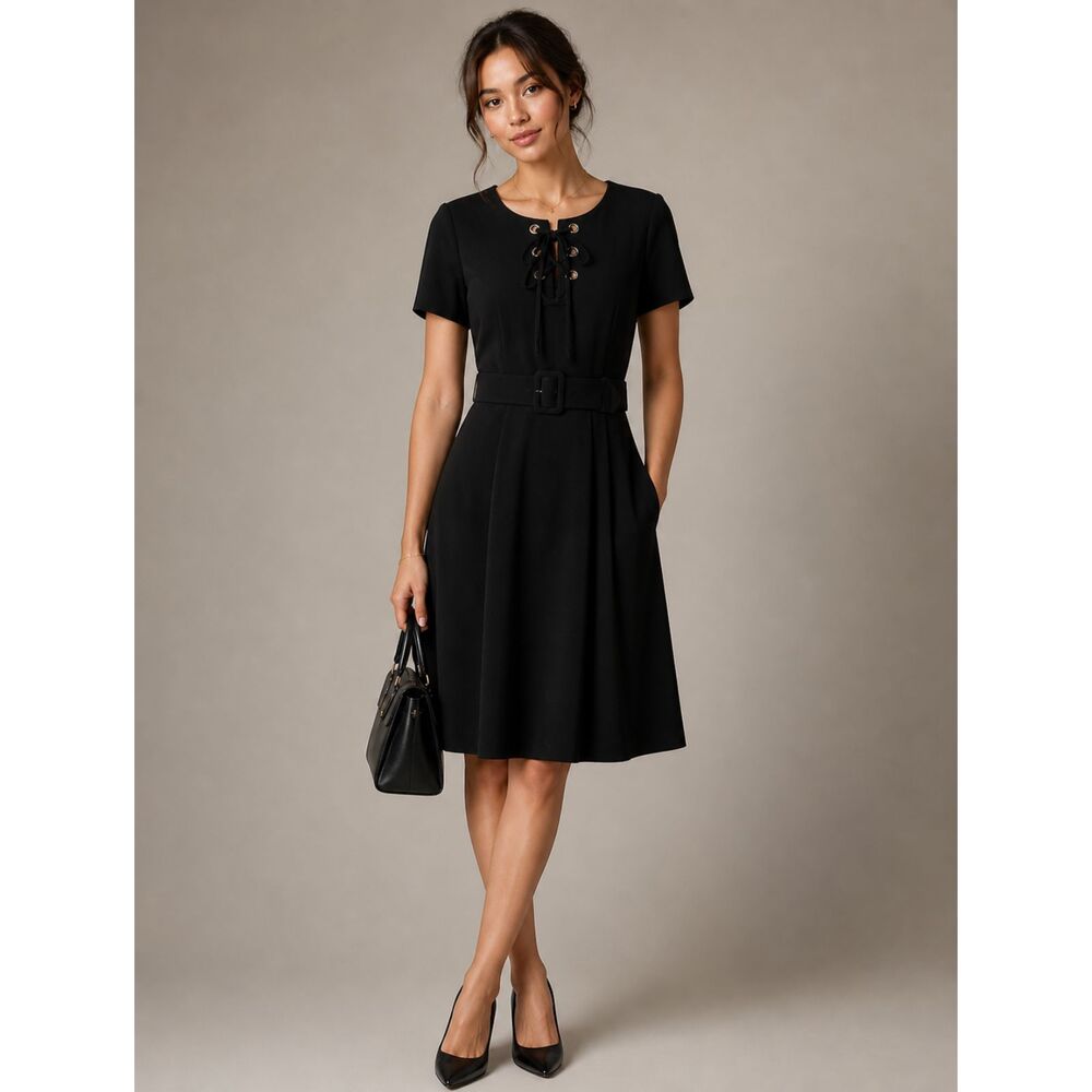 Oscar de la Renta Virgin Wool A-Line Dress Sz 4